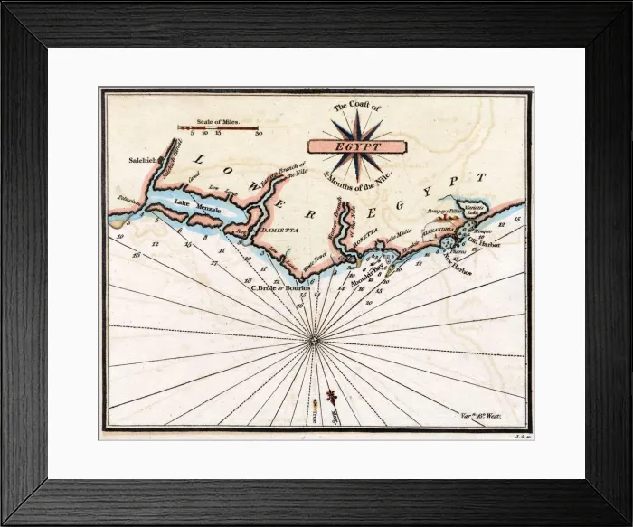 Framed Print : MAP / AFRICA / EGYPT / COAST Framed Print : MAP / AFRICA / EGYPT / COAST