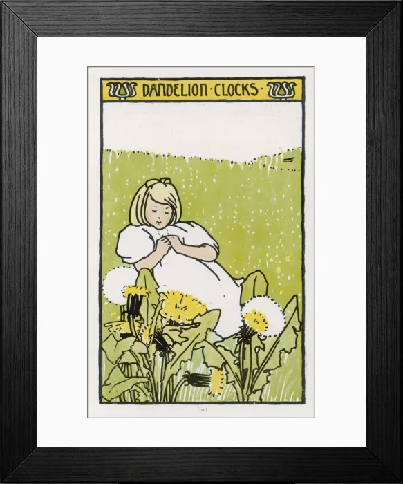 Framed Print : GIRL WITH DANDELION 1900 Framed Print : GIRL WITH DANDELION 1900