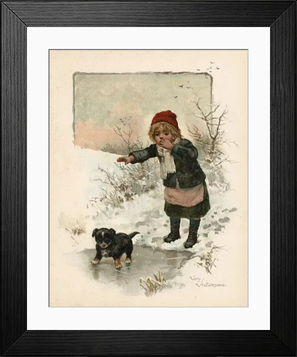 Framed Print : GIRL / DOG ON THIN ICE Framed Print : GIRL / DOG ON THIN ICE
