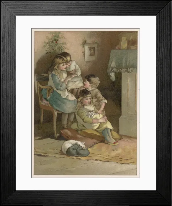 Framed Print : CHILDREN / FIRESIDE 1893 Framed Print : CHILDREN / FIRESIDE 1893