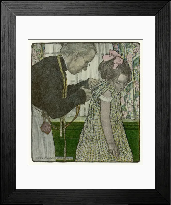 Framed Print : GIRL WITH NEW DRESS 1905 Framed Print : GIRL WITH NEW DRESS 1905