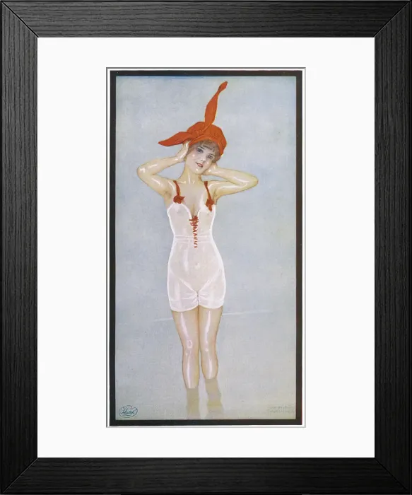 Framed Print : Bathing Beauty - Red Cap Framed Print : Bathing Beauty - Red Cap