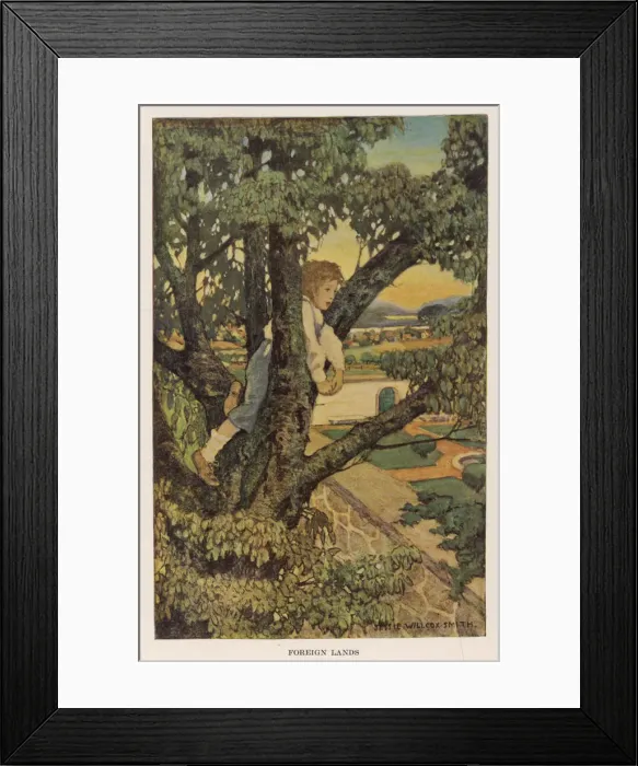 Framed Print : Boy Climbs Tree - Country Framed Print : Boy Climbs Tree - Country