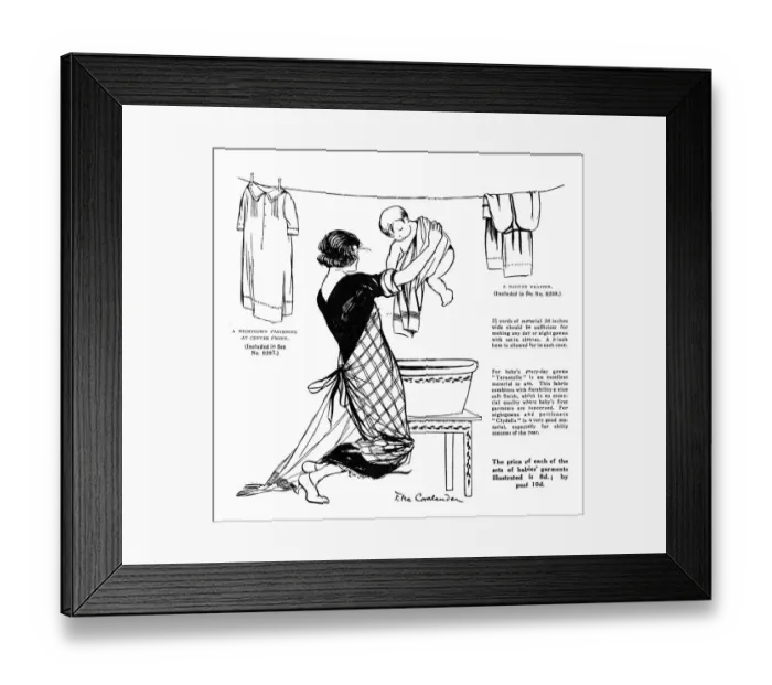 Framed Print : BABYS BATHTIME 1922 Framed Print : BABYS BATHTIME 1922