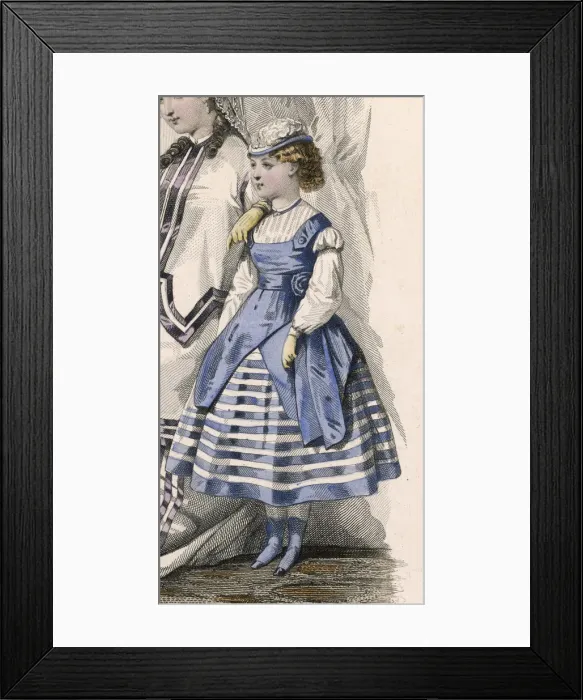 Framed Print : GIRL IN STRIPES 1868 Framed Print : GIRL IN STRIPES 1868