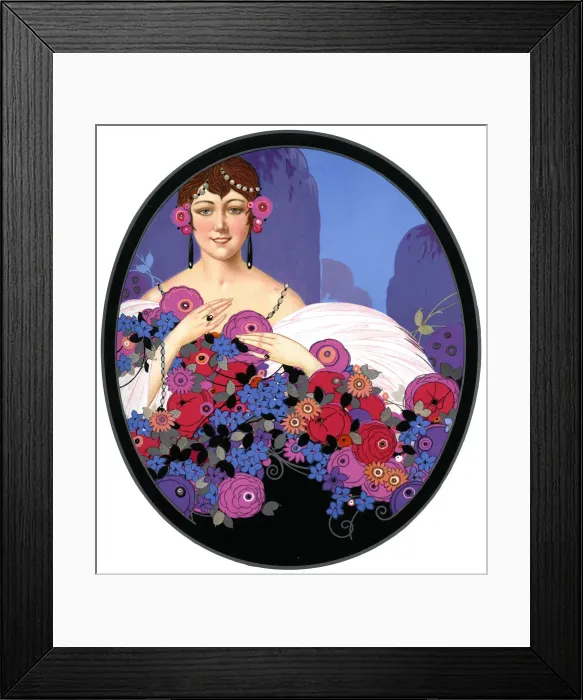 Framed Print : Woman with flowers 1922 Framed Print : Woman with flowers 1922