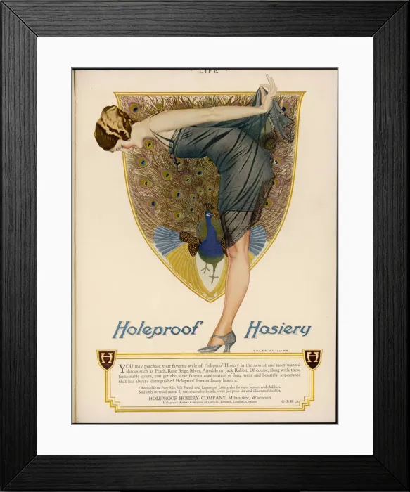 Framed Print : ADVERT  /  HOLEPROOF 1924