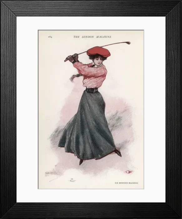 Framed Print : GOLFING WOMAN 1907 Framed Print : GOLFING WOMAN 1907