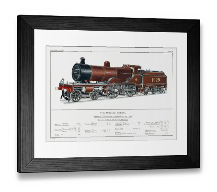 Framed Print : Midland Railway Loco 1025 Framed Print : Midland Railway Loco 1025
