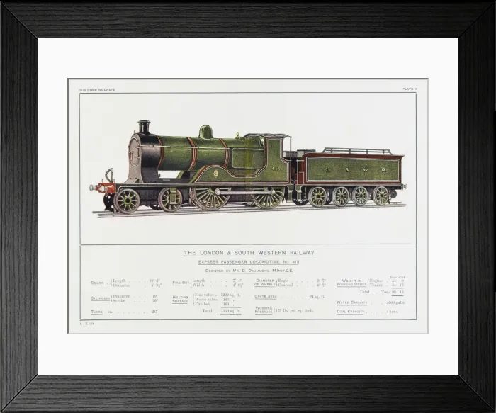 Framed Print : London - South Western Railway Locomotive Framed Print : London - South Western Railway Locomotive