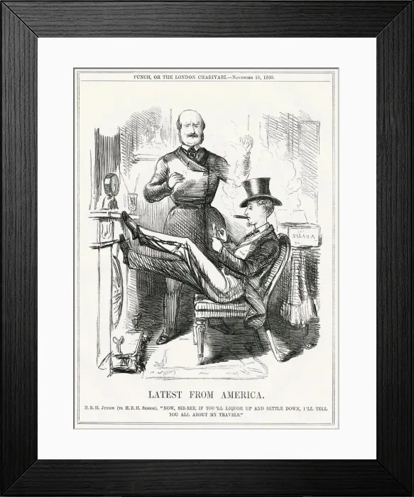 Framed Print : Cartoon, Latest from America Framed Print : Cartoon, Latest from America