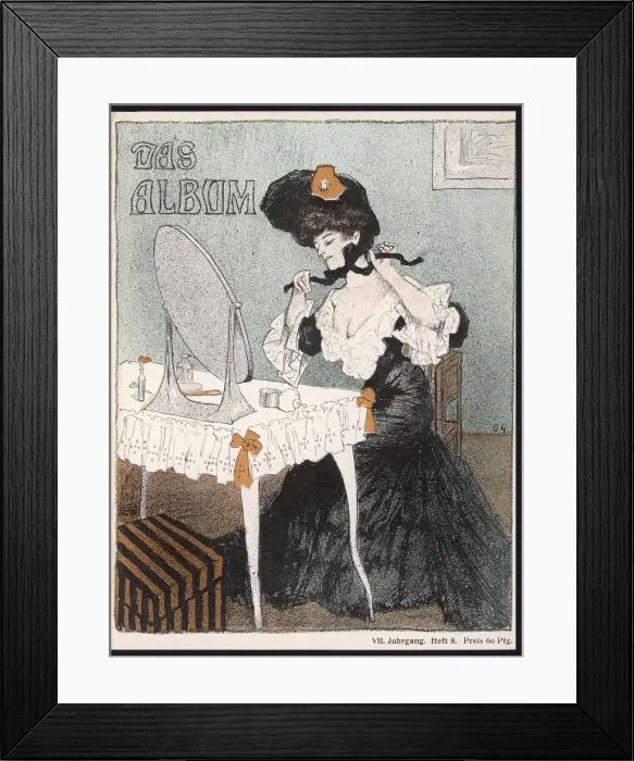 Framed Print : LADY TYING ON HAT 1904 Framed Print : LADY TYING ON HAT 1904