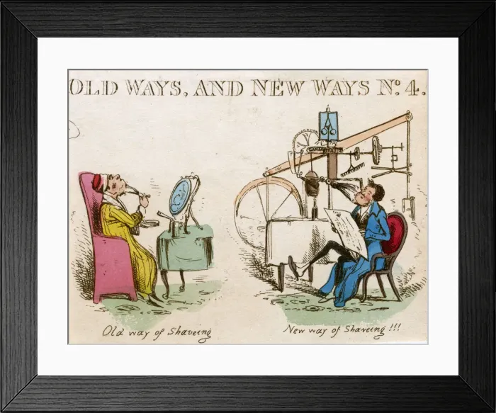 Framed Print : SHAVING OLD & NEW C1830 SHAVING OLD & NEW C1830 Framed Print : SHAVING OLD & NEW C1830 SHAVING OLD & NEW C1830