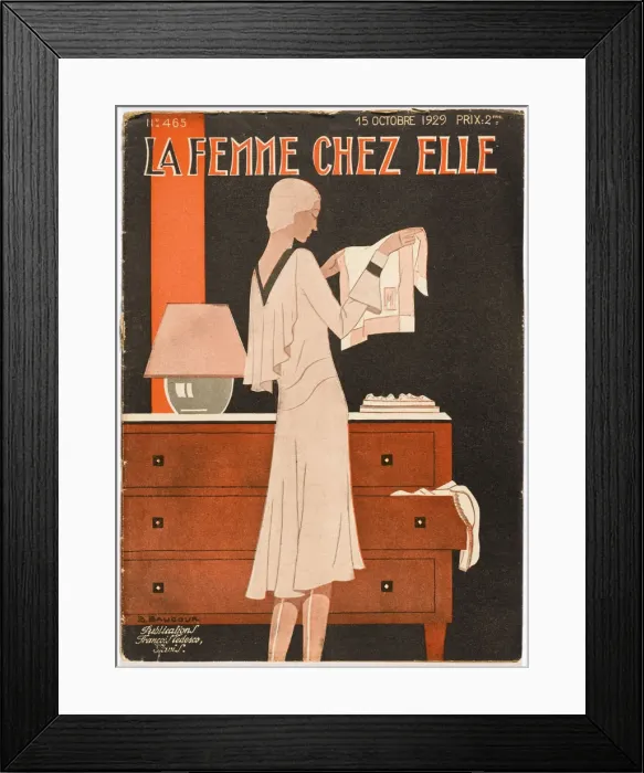 Framed Print : LADY AND HER LINEN / 1929 Framed Print : LADY AND HER LINEN / 1929