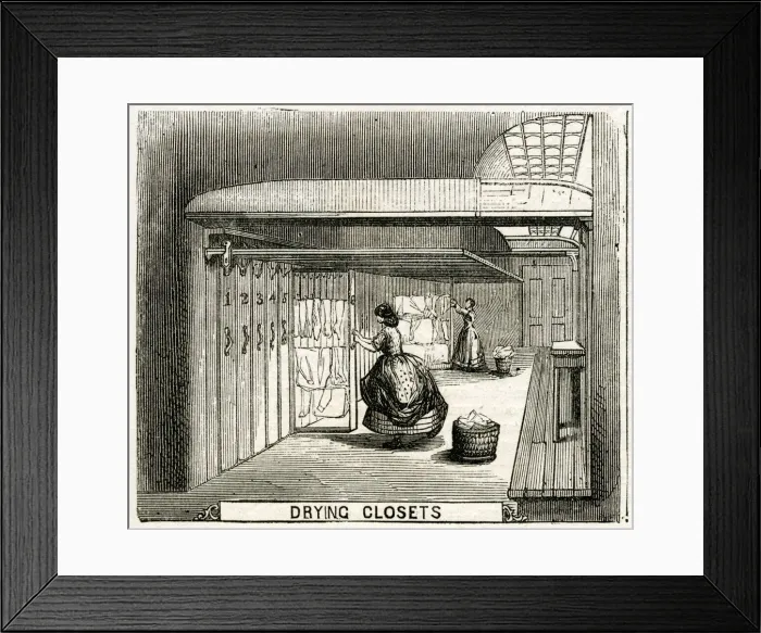 Framed Print : DRYING CLOSET 1866 Framed Print : DRYING CLOSET 1866