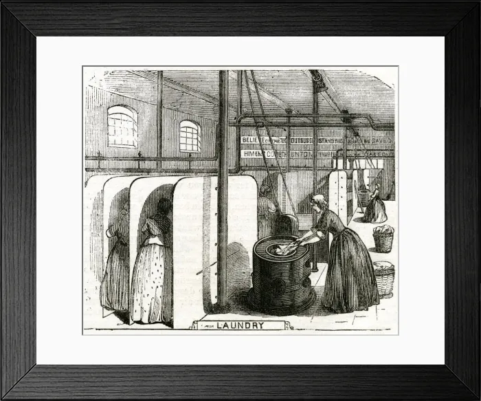 Framed Print : Golden Lane - laundry room 1866 Framed Print : Golden Lane - laundry room 1866