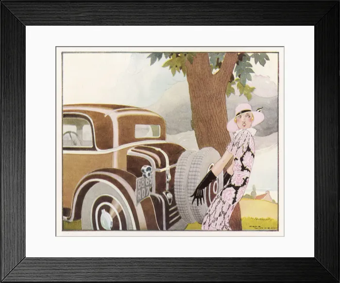 Framed Print : Lady Changes Wheel Framed Print : Lady Changes Wheel