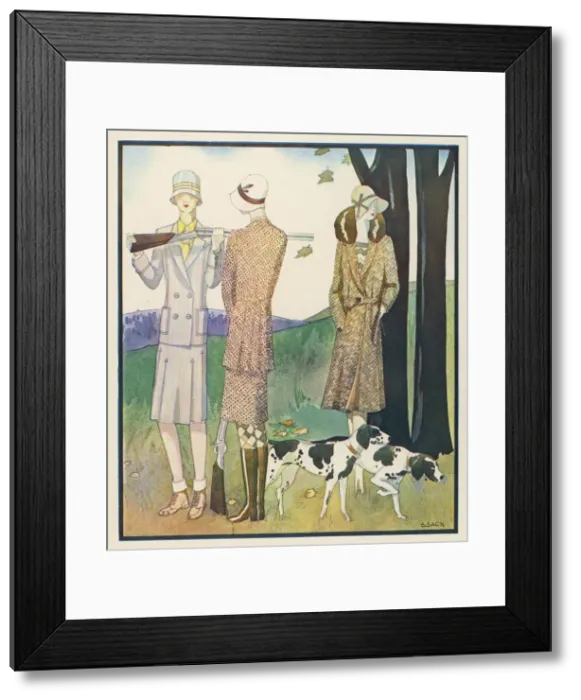 Framed Print : HUNTING DRESS 1929 Framed Print : HUNTING DRESS 1929