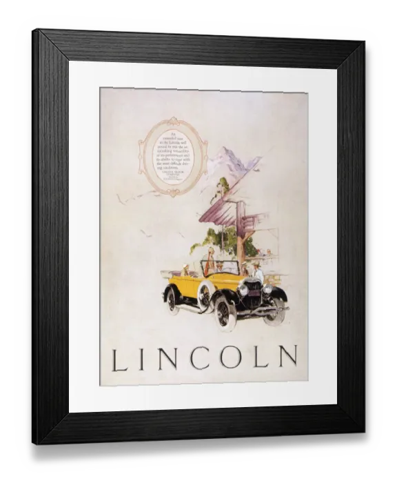 Framed Print : LINCOLN 1925 ADVERT Framed Print : LINCOLN 1925 ADVERT