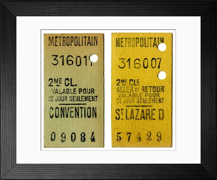Framed Print : PARIS BUS METRO TICKETS Framed Print : PARIS BUS METRO TICKETS