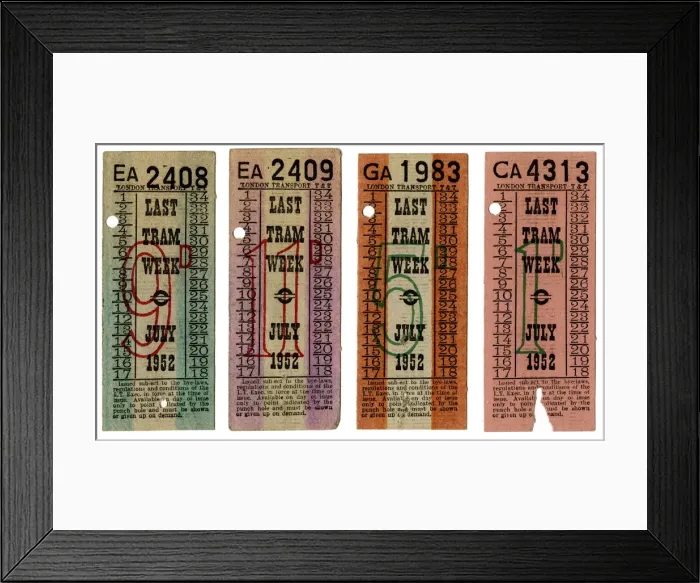 Framed Print : LAST TRAM RUN TICKET Framed Print : LAST TRAM RUN TICKET