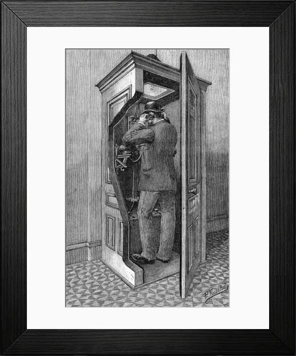 Framed Print : TELEPHONE BOX  /  C19TH