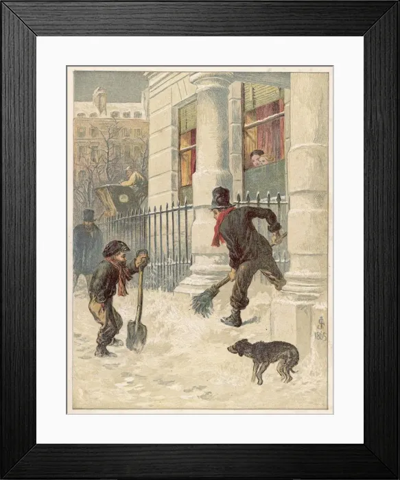 Framed Print : Snow Sweepers 1865 Framed Print : Snow Sweepers 1865