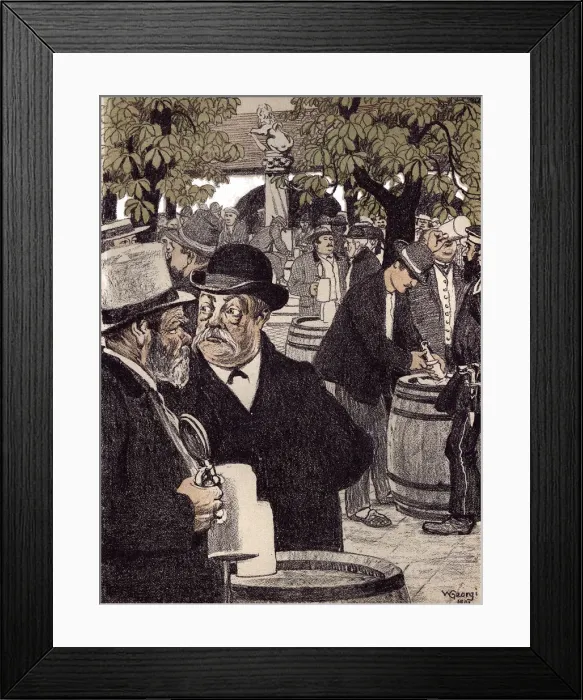 Framed Print : MUNICH BEER GARDEN 1901