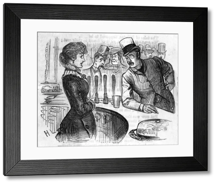 Framed Print : BARMAID AND CUSTOMER Framed Print : BARMAID AND CUSTOMER