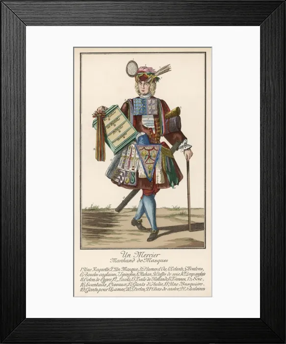 Framed Print : 18th century Mercer - Costume Framed Print : 18th century Mercer - Costume