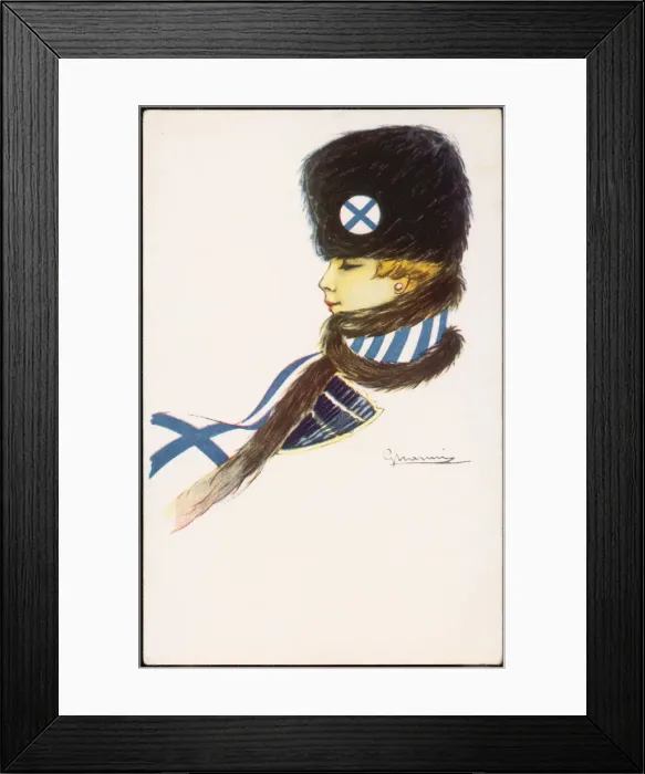 Framed Print : GREEK FLAG SCARF Framed Print : GREEK FLAG SCARF