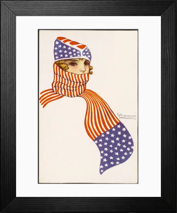 Framed Print : AMERICAN FLAG-SCARF Framed Print : AMERICAN FLAG-SCARF