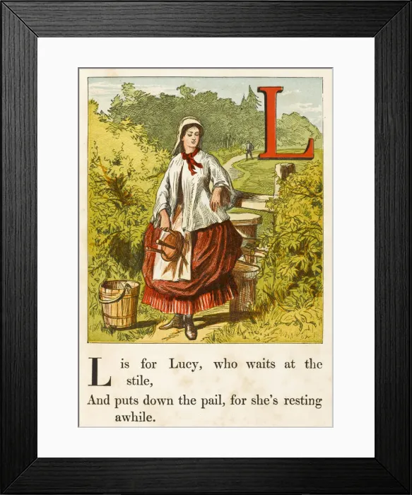 Framed Print : MILKMAID AT STILE Framed Print : MILKMAID AT STILE