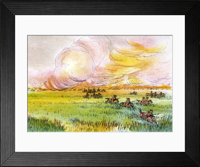 Framed Print : FLEEING PRAIRIE FIRE Framed Print : FLEEING PRAIRIE FIRE