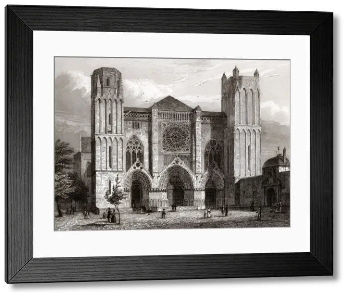 Framed Print : POITIERS CATHEDRAL Framed Print : POITIERS CATHEDRAL