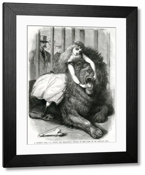 Framed Print : MENTAL PATIENT AND LION Framed Print : MENTAL PATIENT AND LION