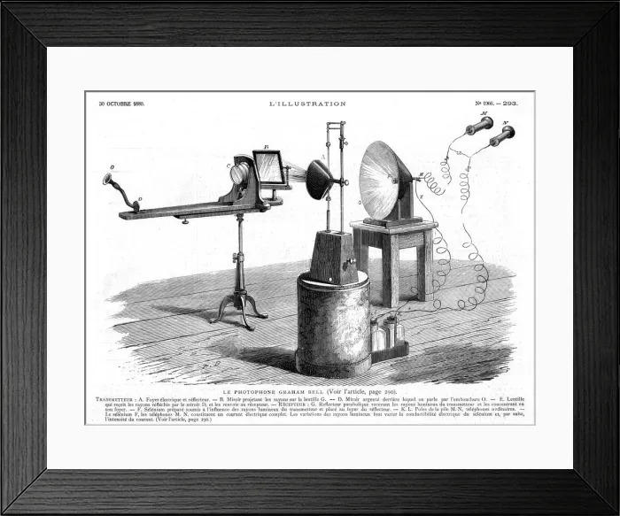 Framed Print : BELLS PHOTOPHONE / C19TH Framed Print : BELLS PHOTOPHONE / C19TH