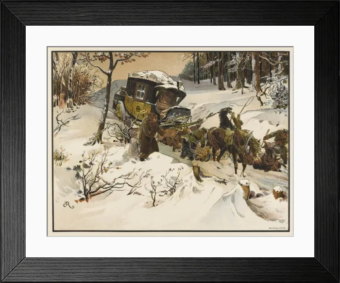 Framed Print : COACH AND SNOW Framed Print : COACH AND SNOW