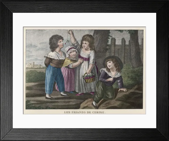 Framed Print : CHILDREN EATING CHERRIES Framed Print : CHILDREN EATING CHERRIES