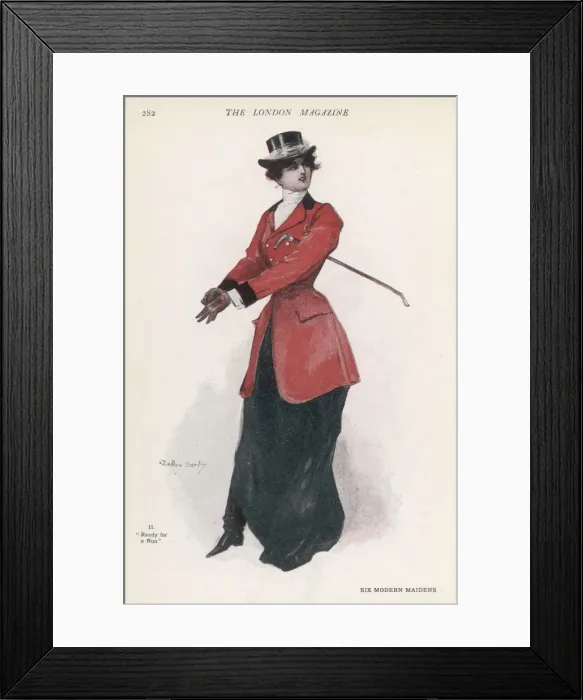 Framed Print : DRESSED TO HUNT 1907 Framed Print : DRESSED TO HUNT 1907