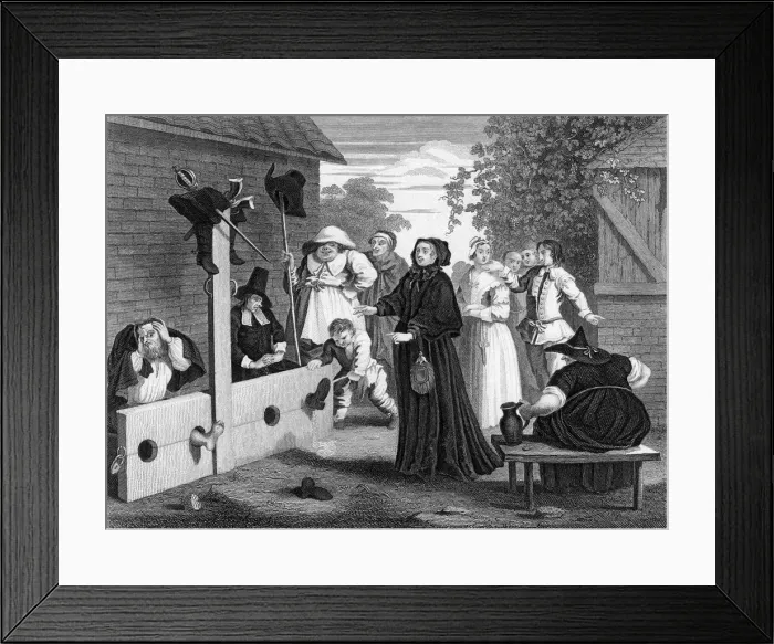 Framed Print : HUDIBRAS IN THE STOCKS Framed Print : HUDIBRAS IN THE STOCKS