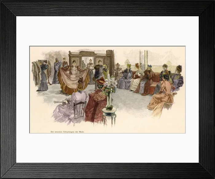 Framed Print : Fashion Show circa 1895 Framed Print : Fashion Show circa 1895