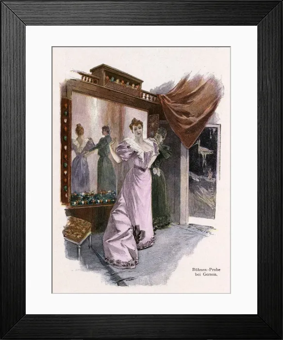 Framed Print : FITTING AT GERSONS C1895 Framed Print : FITTING AT GERSONS C1895
