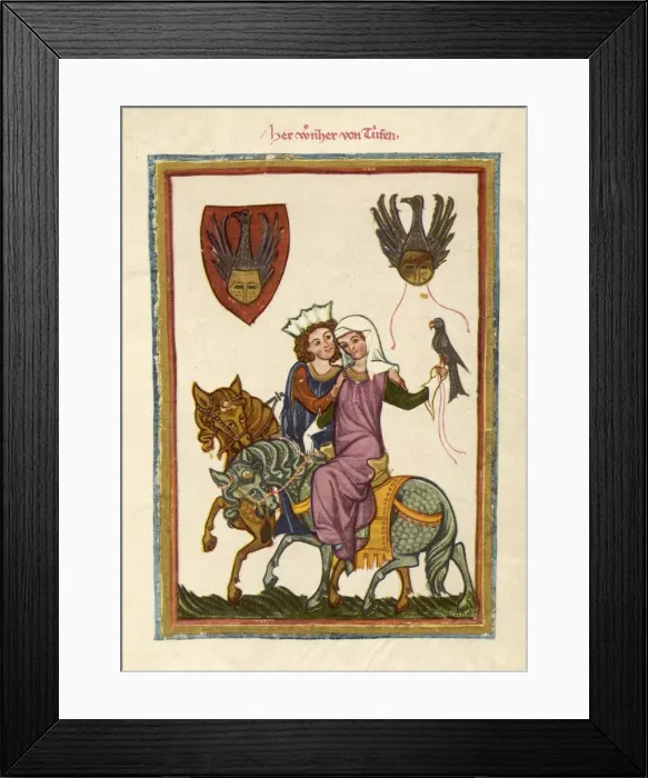Framed Print : C12 COUPLE AND FALCON Framed Print : C12 COUPLE AND FALCON