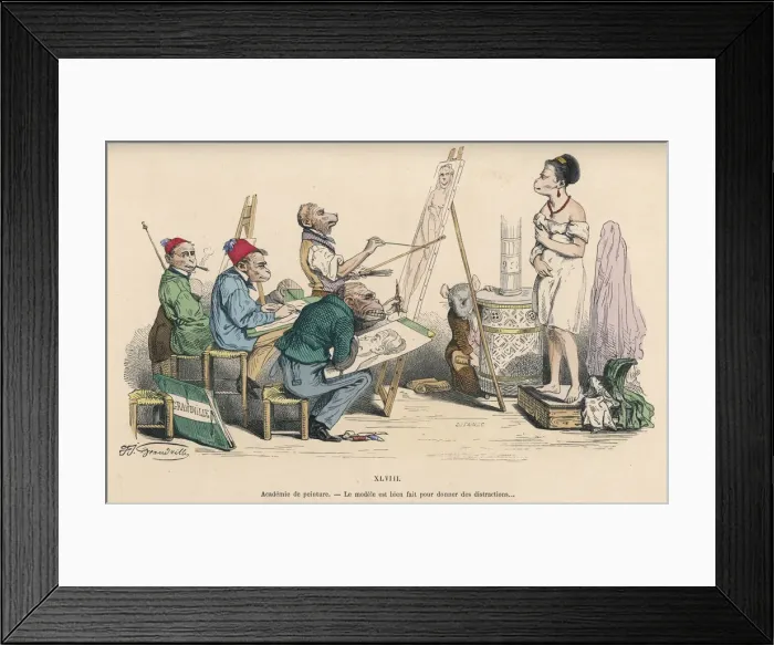 Framed Print : MONKEYS AT ART CLASS Framed Print : MONKEYS AT ART CLASS