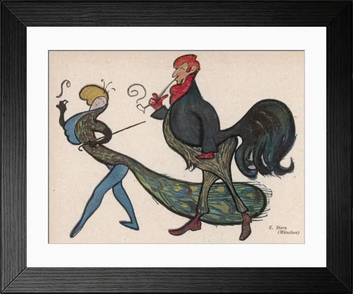 Framed Print : COCK AND PEACOCK Framed Print : COCK AND PEACOCK