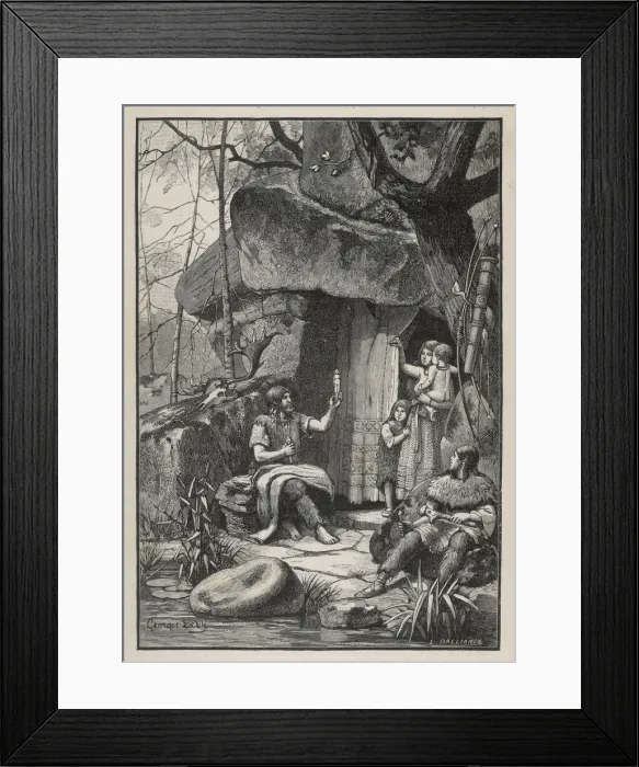 Framed Print : EARLY MAN CARVES Framed Print : EARLY MAN CARVES