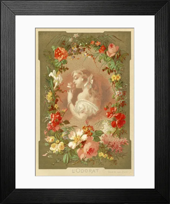 Framed Print : Sniffing Girl Bordered Framed Print : Sniffing Girl Bordered