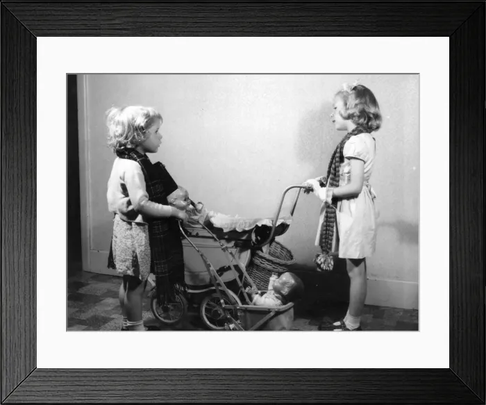 Framed Print : TWO DOLLS PRAMS Framed Print : TWO DOLLS PRAMS
