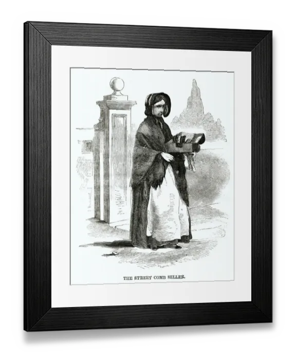 Framed Print : Street comb seller 1864 Framed Print : Street comb seller 1864
